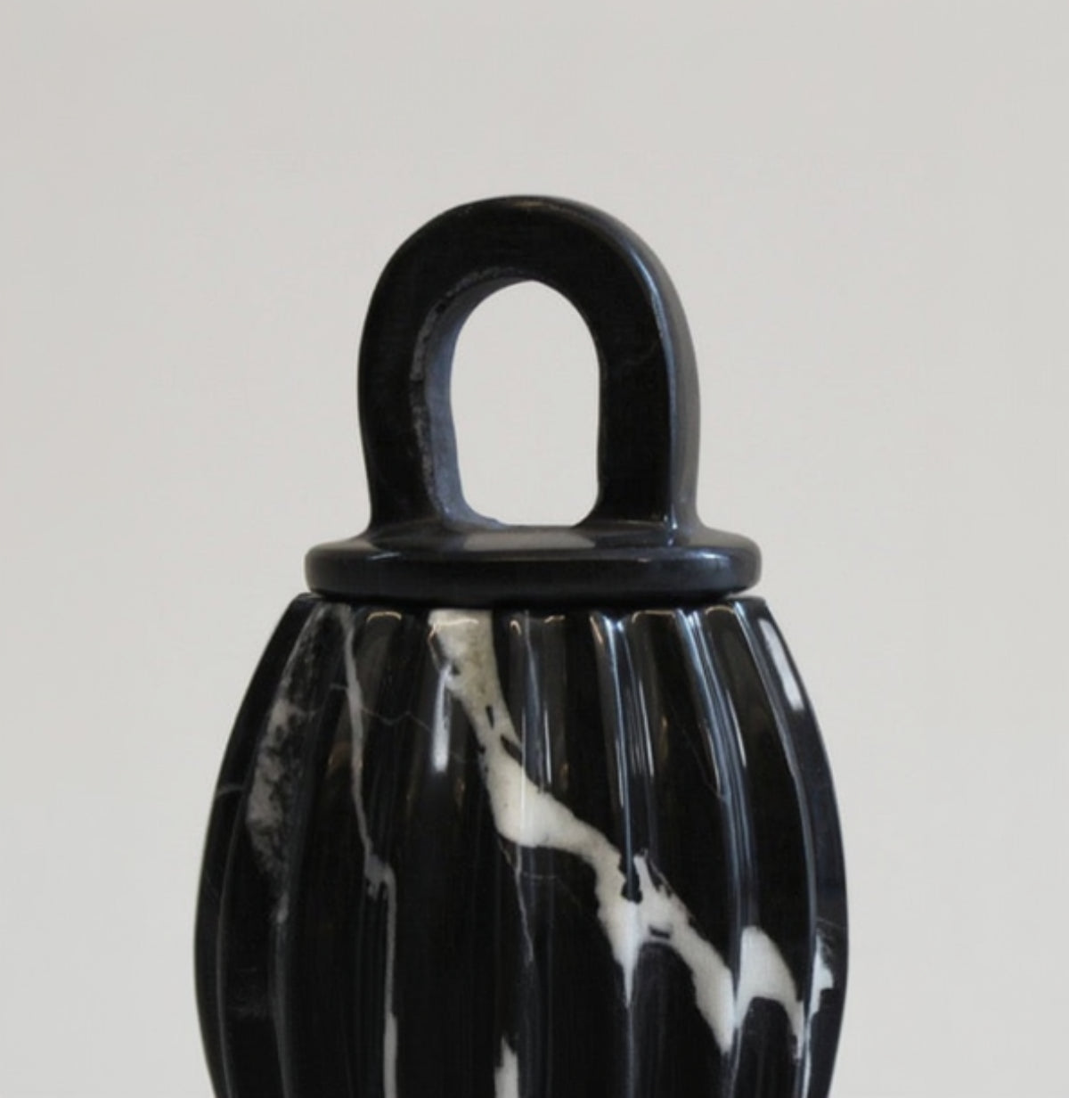 hand carved black marble container