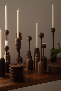Candlestick Holder Tulip Stem, pair