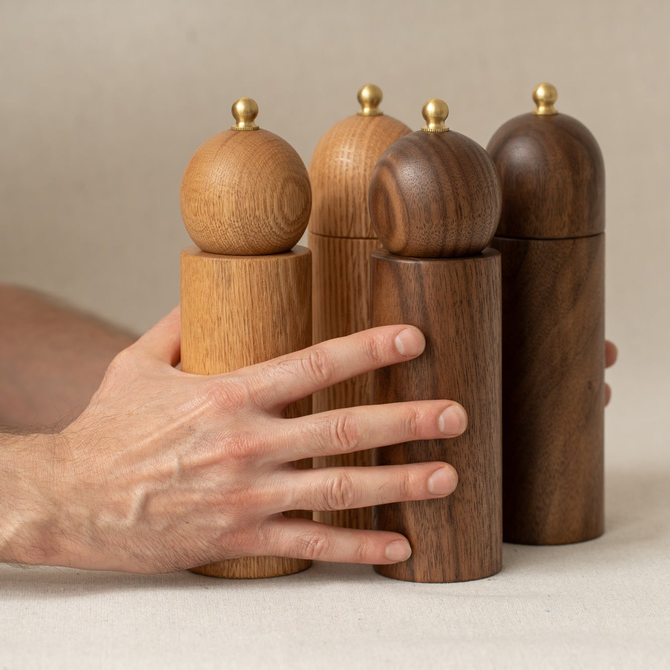 Handcrafted Salt &amp; Pepper Mill Set in Oak