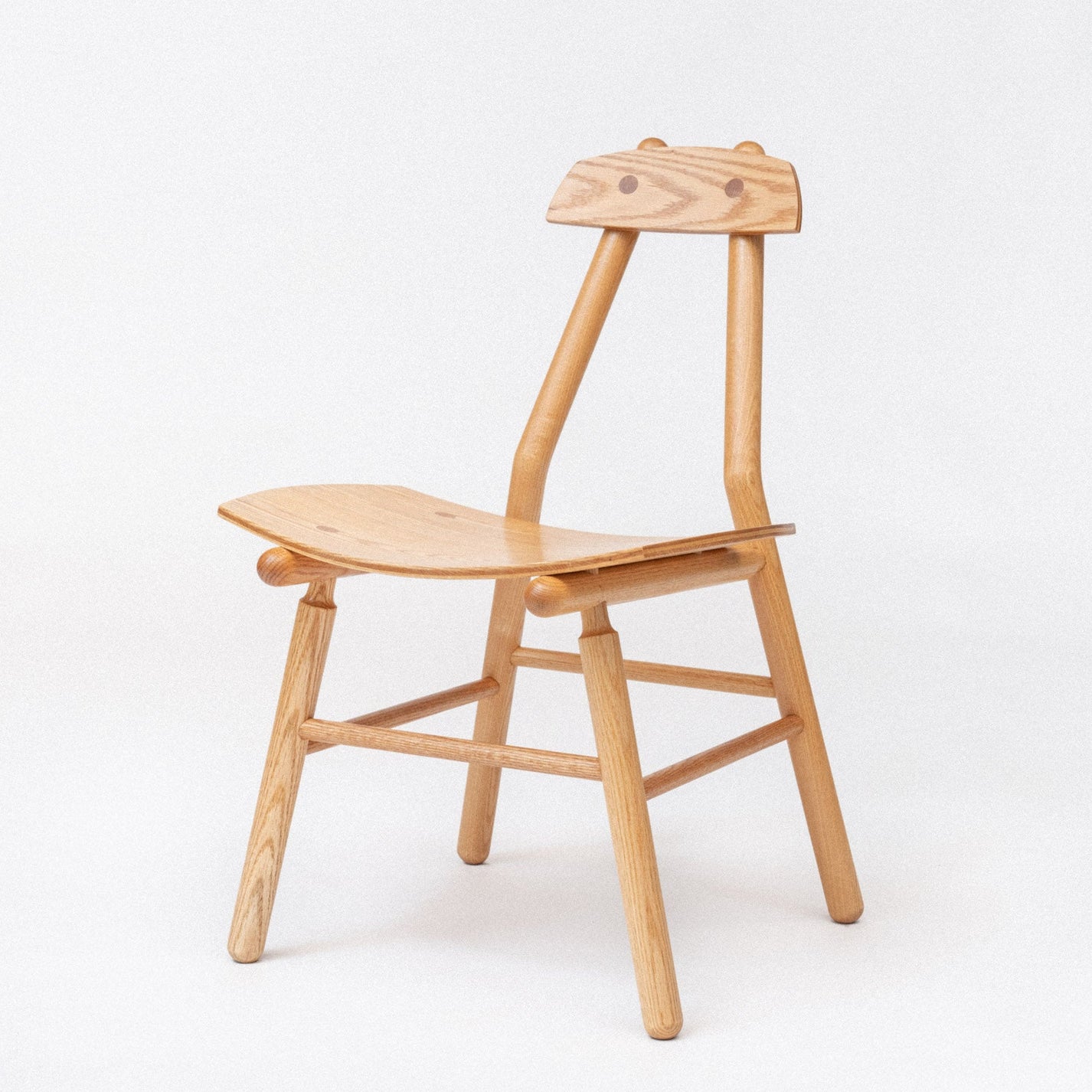 Wooden dining chair oak on a white background