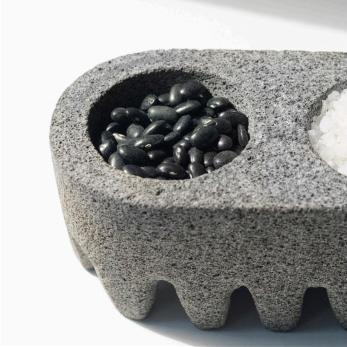 salt and pepper volcanic rock container